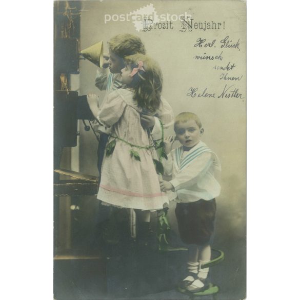 1903 - Happy New Year! Colored photo sheet, greeting card. (2791551)