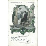 1900 - Romantic postcard. With unique illustration. (2791553)