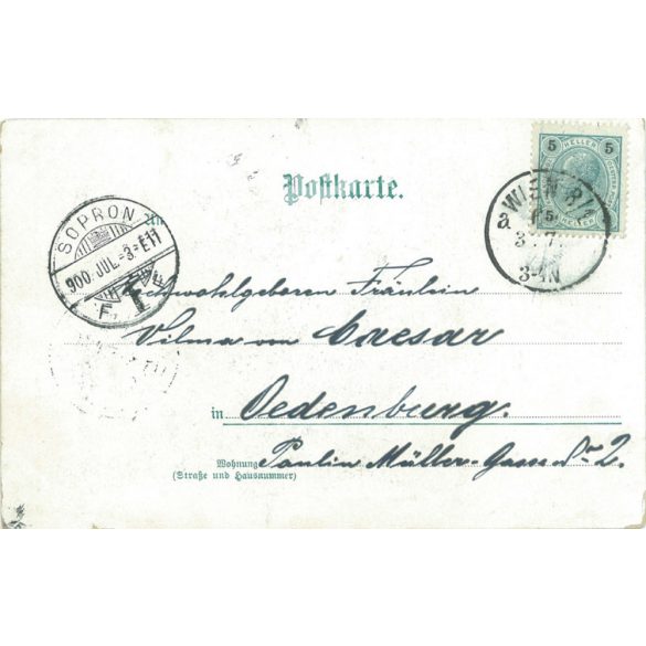 1900 - Romantic postcard. With unique illustration. (2791553)