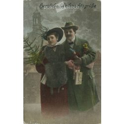   1917 - Merry Christmas! Colored photo sheet, greeting card. (2791562)