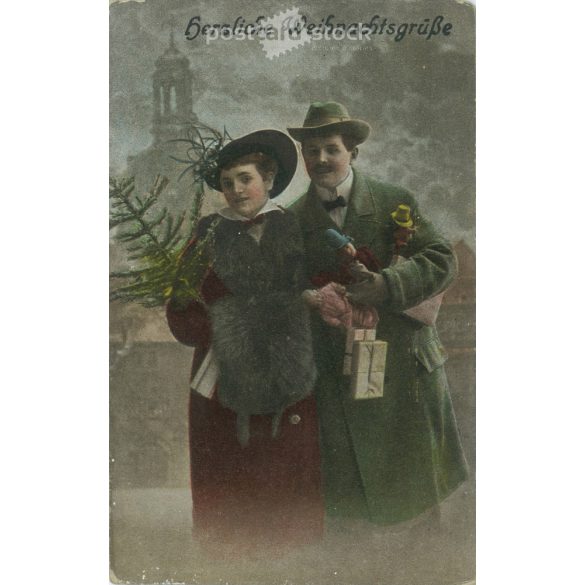 1917 - Merry Christmas! Colored photo sheet, greeting card. (2791562)