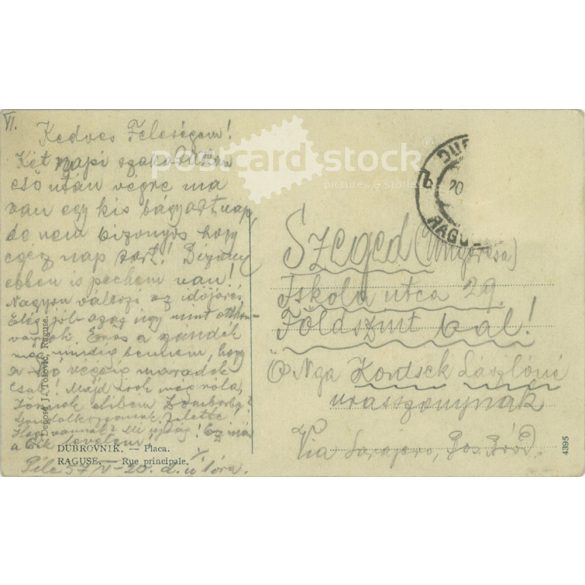 1920 - Dubrovnik. Main Street. Colored photo sheet, postcard. (2791567)