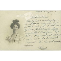   1900 - Romantic postcard. Black and white photo sheet. (2791571)