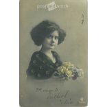 1913 - Romantic postcard. Colored photo sheet. (2791593)
