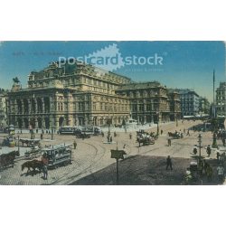   1916 - Vienna, Vienna I. Karnthnerstrasse, K.k. Hofoper / opera house. Colored photo sheet, postcard. (2791596)