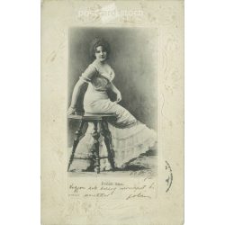   1905 - Sári Fedák. Embossed black and white photo sheet. Postcard. (2791598)