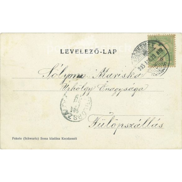 1905 - Kecskemét. City Hall. Black and white photo sheet, postcard. (2791607)