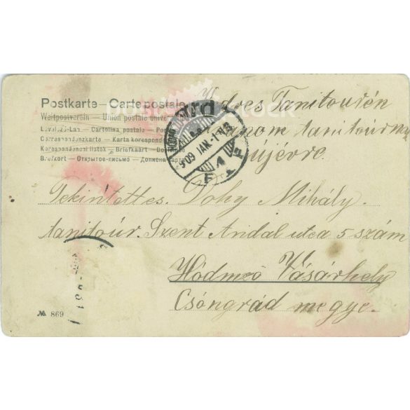 1909 - New Year’s greetings. Greeting card. (2791610)