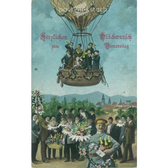 1918 - Name day greetings. Colored photo sheet, greeting card. (2791611)