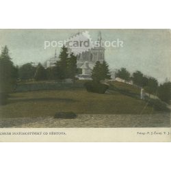   1924 - Hostýn. St. Stephen’s Church from the cemetery. Colored photo sheet, postcard. (2791621)