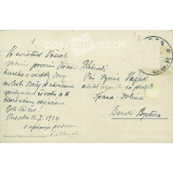 1924 - Hostýn. St. Stephen’s Church from the cemetery. Colored photo sheet, postcard. (2791621)