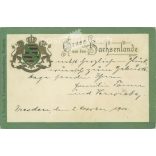 1900 - Bautzen. Greetings from Saxony. Embossed, gilded, postcard. (2791628)