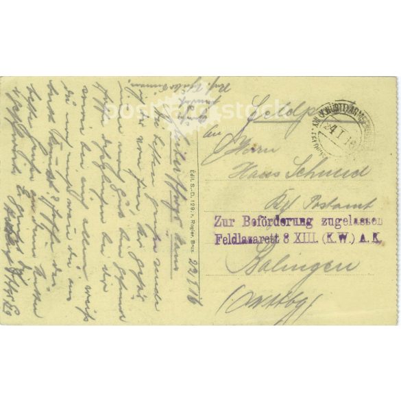 1916 - Wervik, France. The French Toll Office. Colored photo sheet, postcard. (2791630)