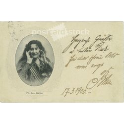   1900 - Actress Anna Kallina (K. k. Hofburgtheater) was born on March 31, 1874 in Vienna at the time of Monachia. Postcard. (2791633)