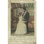 1900 - Romantic postcard. Colored photo sheet. (2791644)
