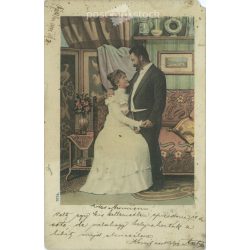 1900 - Romantic postcard. Colored photo sheet. (2791644)