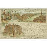 1897 - Greetings from Zurich. Lithographed postcard. (2791647)