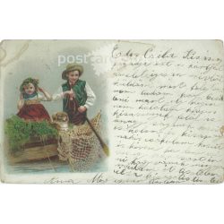   1899 - Romantic postcard. Illustrated with a lithograph. (2791651)