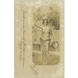 1903 - Romantic postcard. Embossed, lithographed illustration. (2791655)