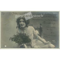 1903 - Romantic postcard. Colored photo sheet. (2791657)
