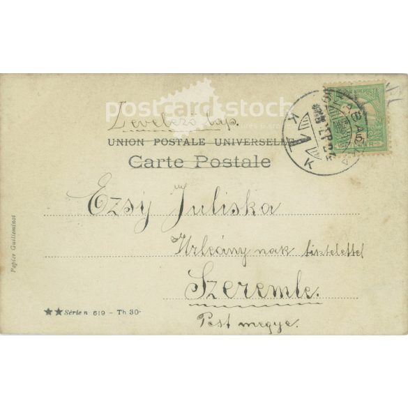 1903 - Romantic postcard. Colored photo sheet. (2791657)