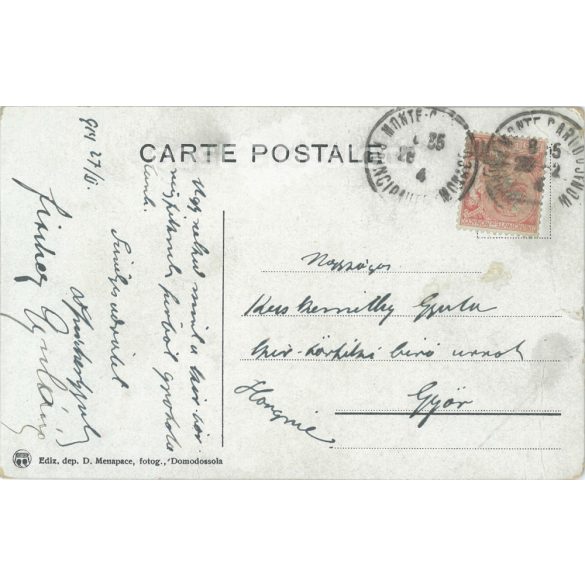 1914 - Monte Carlo. Entrance to the casino and Café de Paris. Colored photo sheet, postcard. (2791660)