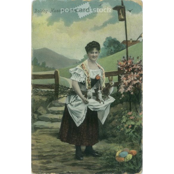1907 - Happy Easter. Colored photo sheet, greeting card. (2791661)