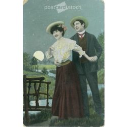 1909 - Romantic postcard. Colored photo sheet. (2791663)