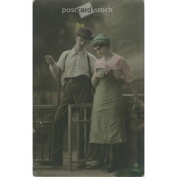 1916 – Romantic postcard. Colored photo sheet. (2791669)