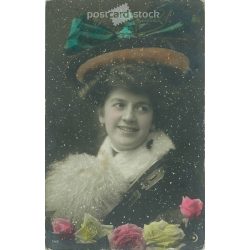   1910 - New Year’s greetings. Colored photo sheet, greeting card. (2791672)