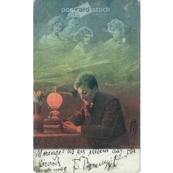 1903 - Romantic postcard. Colored photo sheet. (2791681)