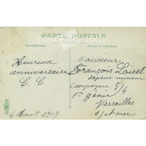 1909 - Soldiers while writing a letter. Colored photo sheet, greeting card. (2791707)