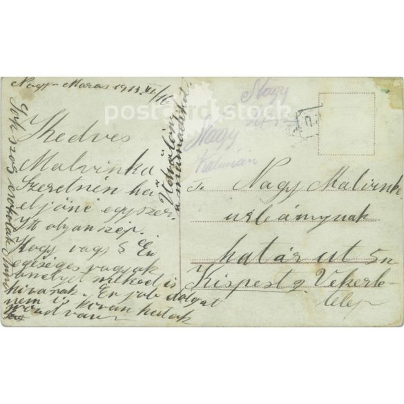 1913 - Romantic postcard. Colored photo sheet. (2791726)