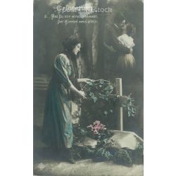 1914 - Romantic postcard. Colored photo sheet. (2791729)
