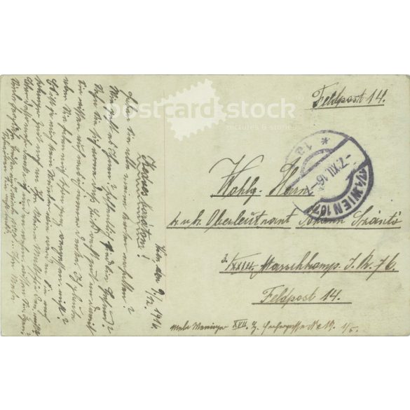 1914 - Romantic postcard. Colored photo sheet. (2791730)