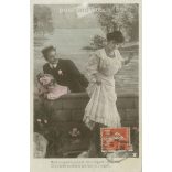 1910 - Romantic postcard. Colored photo sheet. (2791736)