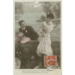 1910 - Romantic postcard. Colored photo sheet. (2791736)