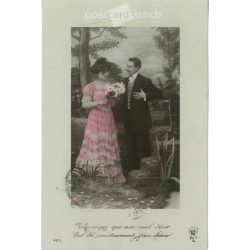1910 - Romantic postcard. Colored photo sheet. (2791737)