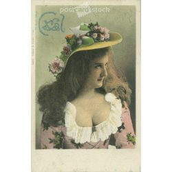 1903 - Pre-war hat fashion. Colored photo sheet. (2791741)