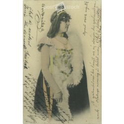   1902 - Actress Irén Varsányi. Colored photo sheet, postcard. (2791744)