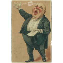   1911 - Cheerful, humorous postcard. With lithographed illustration, embossed design. (2791746)