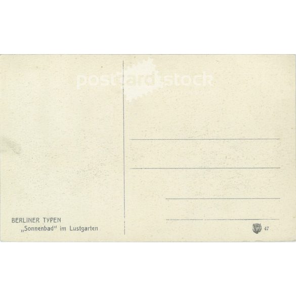 Berlin. Sunbathing in the garden of pleasure. Black and white photo sheet, postcard. (2791750)