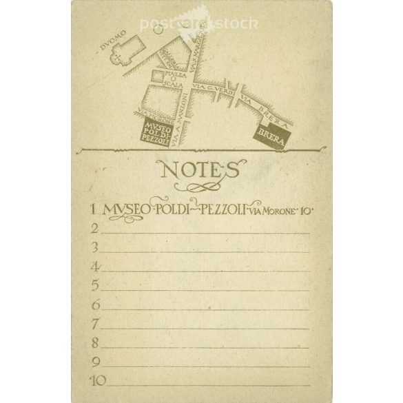 Milan. Poldi Pezzoli museum advertising card with map. (2791756)