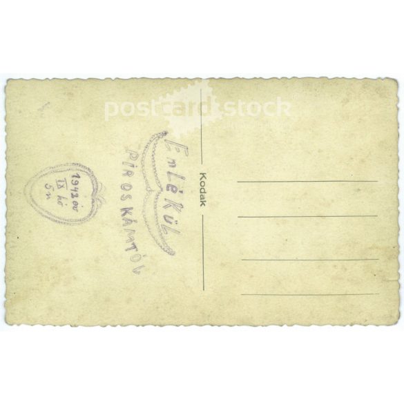 1942 - In memory of Piroskám. Postcard, Kodak color paper image from the age of general distribution of color photos. (2791785)