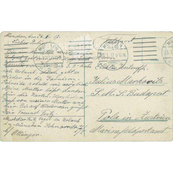 1917 - Münkhen. Postcard, colored photo sheet. (2791786)