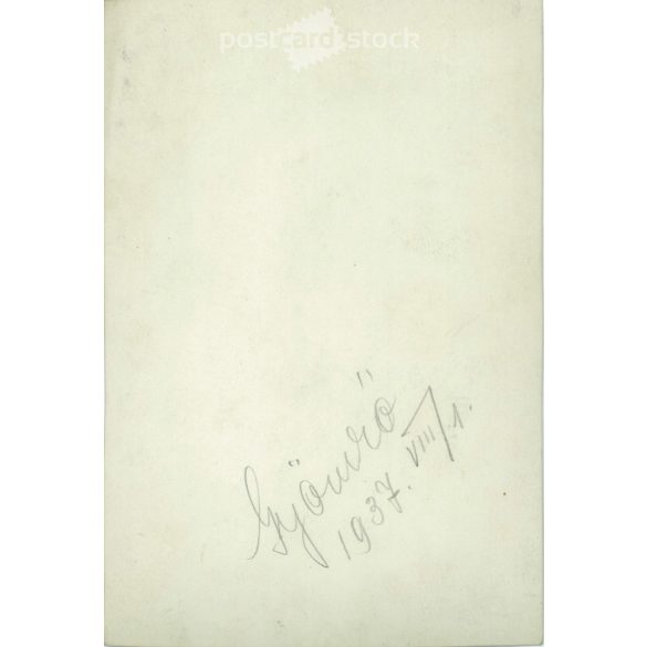 1937 - Group of friends at a garden gathering in Gyömrő. Original paper image. (2791801)