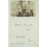 1902 - Young boys in uniform attire with honors in the middle. Postcard, photo sheet. (2791806)