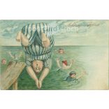 Cheerful contemporary postcard with unique illustration. (2791814))