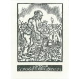 János Mata Szoboszlai (1907-1944). 20 woodcut books on the Hungarian parnassus. Originally published in 1935, a duplicate edition of the original clichés was made in 1,000 copies in 1982. Publisher in a canvas bound folder, complete. (2791827)