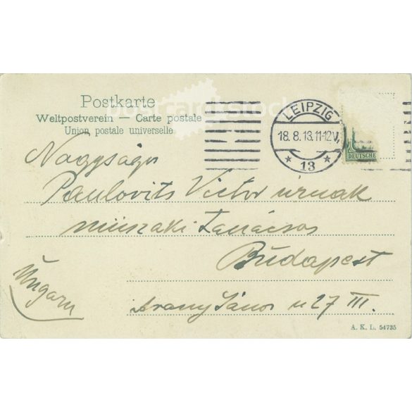 1913 - Leipzig City Hall. Postcard, colored photo sheet. (2791857)